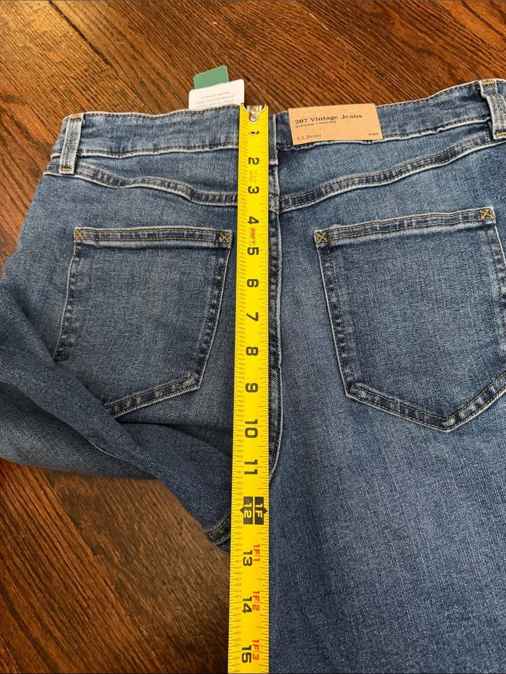 NWT L.L. Bean 207 vintage boyfriend High-Rise Medium Blue Women's Jeans size 8